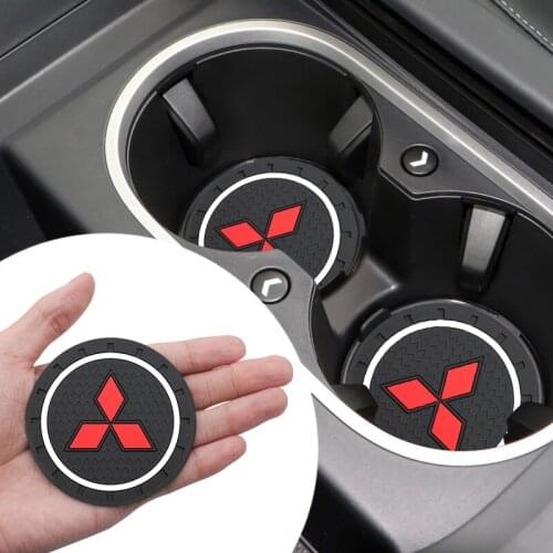 1/2pcs Car Cup Holder Anti-slip Mat Car Interior Accessories For Mitsubishi ASX Lancer Pajero 4 Outlander Colt Galant 8 Carisma