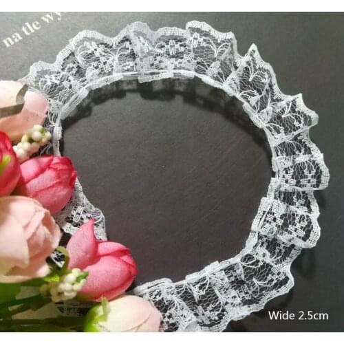1M Guipure Tulle Lace Ribbon Applique Trim 2.5cm White Black Lace Fabric Dress Decoration Sewing Craft dentelle au metre LQ27A