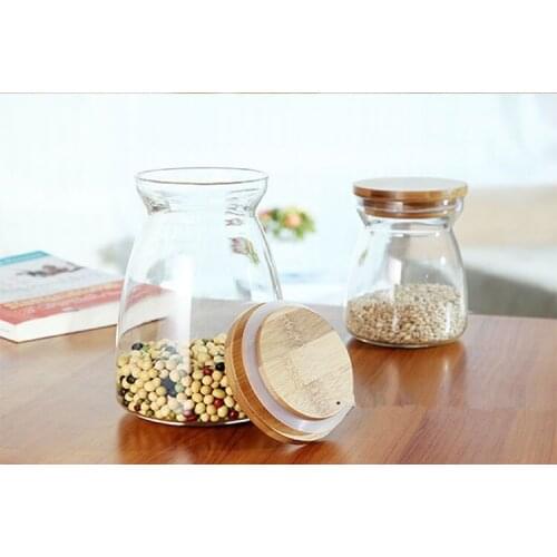 1PC 700ml 1100ml Borosilicate Glass Storage Box Tea Food Canister Kitchen Containers Jars Box Coffee Storage Tank JM 003