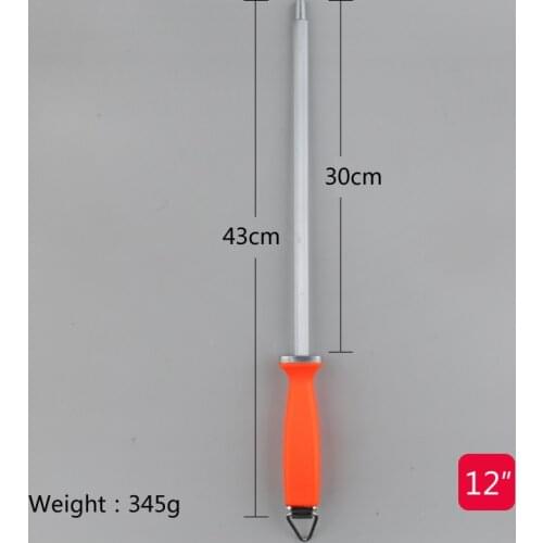 1Pcs Quality 12 Inch Knife Sharpener Carbon Steel Sharpening Rod For Chefs Plastic Handle Kitchen Knives Sharpening Tools