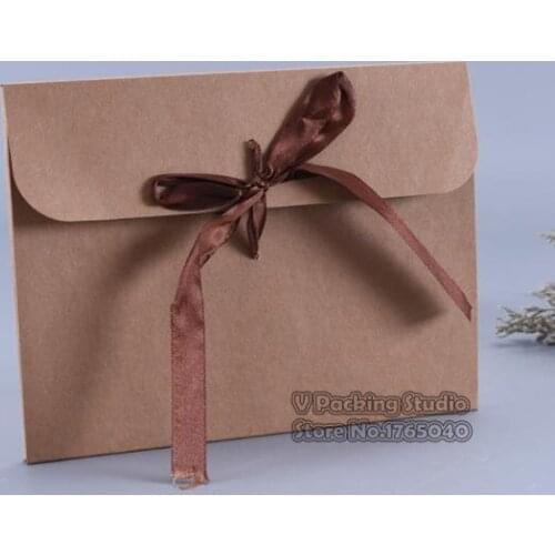 240x180x7mm Envelope Kraft Paper Bag Kerchief Handkerchief Silk Scarf Packing Boxes Card Gift Envelope Ribbon Box Pocket