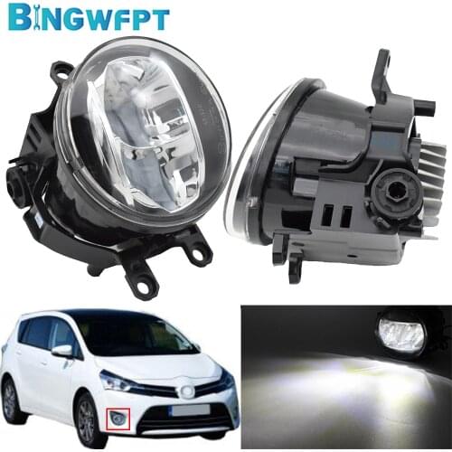 2X Fog Light Aluminium Fog Lamp DRL For Toyota Verso 2009-2018 H11 12V Daytime Running Light Angel Eye