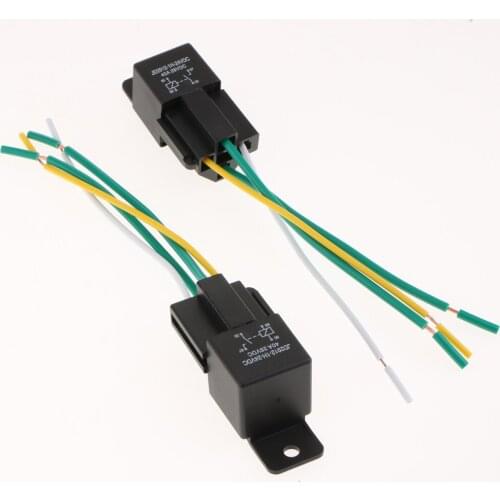 5X 40A 24V Iron Strap Socket SPST Relay & Socket Harness 4 Pin 4 Wire