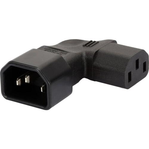 IEC320 C14 TO C13, Right Bend Power Adapter IEC320 C13 To C14 Right Bend Connector Male ToFemale Chassis Conversion Plug