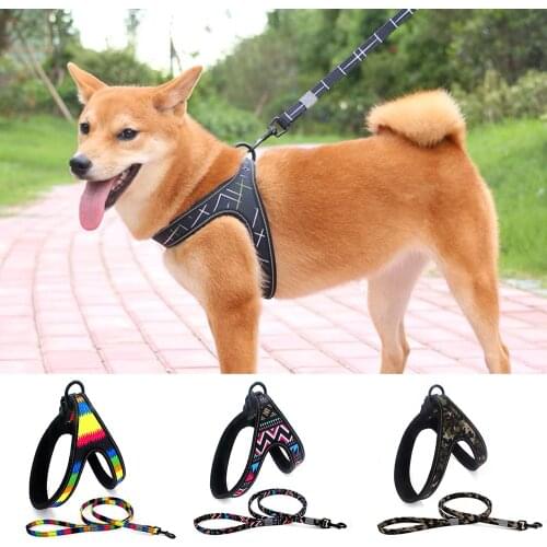 Dog Accessorie Nylon Dog Harness Adjustable Reflective Breathable Vest Medium Large Naughty Dog Vest Safety Belt Walking Running
