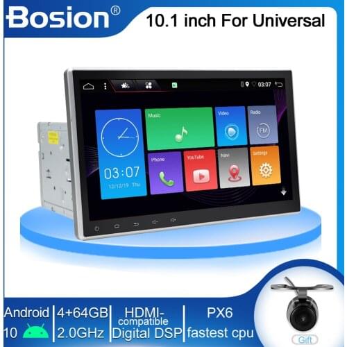 Bosion PX6 RK3399 4G+64G Android 10 10.1 inch 2 din Car GPS DVD Player BT WIFI DSP Car Radio Multimedia SWC with DVD function