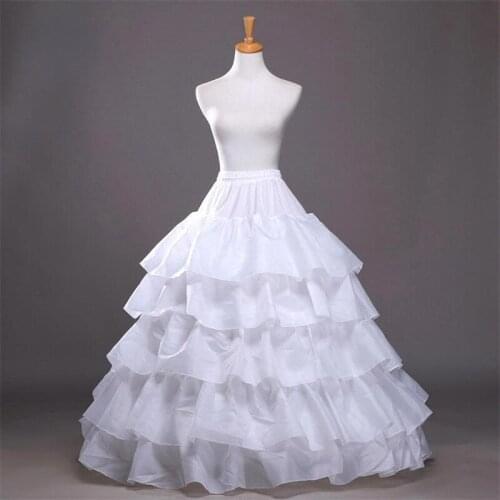 4 Hoops Ball Gown Petticoats Cheap White Petticoat Crinoline Underskirt Big Ruffle Wedding Accessories Tulle Underskirts