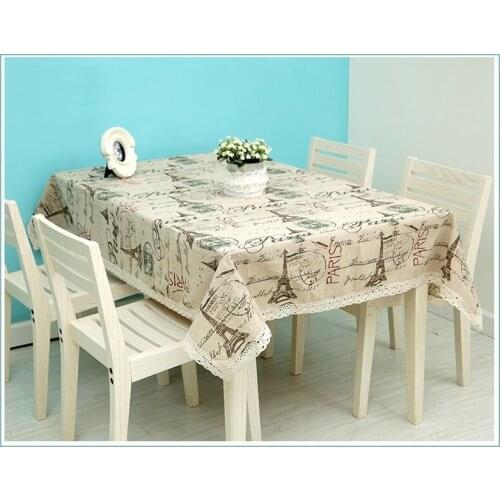 Free shipping Linen European classic high-grade cotton and linen table cloth tablecloth rectangular desk Lace