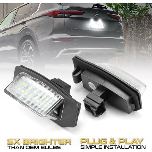 2Pc LED Number License Plate Light Rear Lamps Bulb Assy For Mitsubishi Outlander 1 2 3 XL Lancer Sportback Eclipse 1 2 3 4 Cross