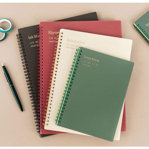 B5 Coil Notebook Grid Line Spiral Journal Double Side Coil Notepad PP Cover Waterproof Material Notebooks School Office Supplies