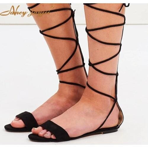 Female Shoes Woman Ladies Sandals Leopard Ankle-Wrap Buckle Flat With Basic Mature Fashion Elegant Novelty Nancyjayjii 2019
