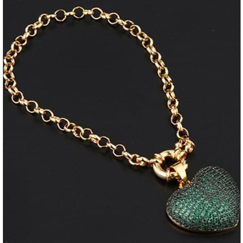 Zlxgirl jewelry luxury brand Love heart shape copper chain bracelet for womens anniversary jewelry fine zircon gold bracelet