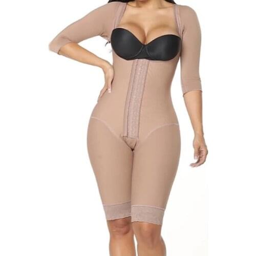 One-Piece Body Slimming Bodysuit Women Lace With Half Sleeves Underbust High Back Shapewear For Women