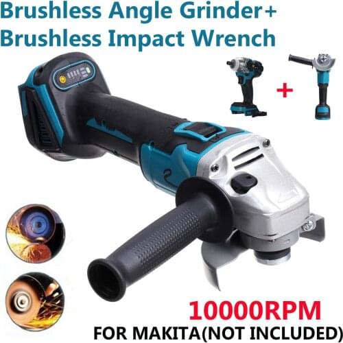 Drillpro 125mm Brushless Angle Grinder +520N.M Brushless Impact Wrench For 18V Makita Battery (Tool Only)