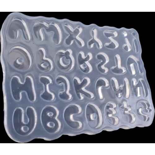 Cartoon Letters Epoxy Resin Casting Mold Alphabet Keychain Pendant Alphabet UV Resin Silicone Mold Jewelry Making Tools