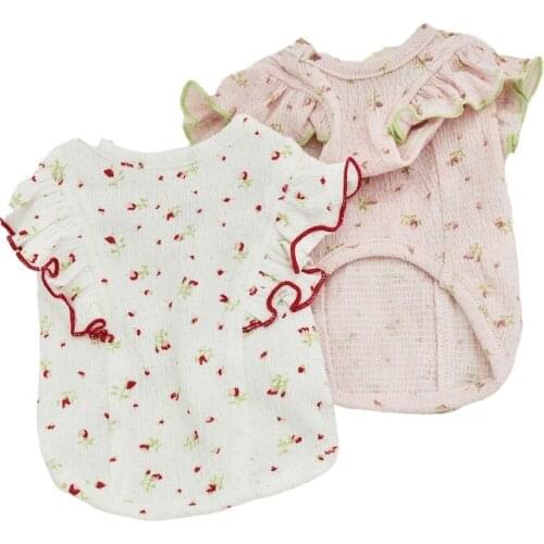 Cat T-shirt Summer Dog TClothes Puppy Chihuahua Yorkshire Terrier Yorkies Pomeranian Small Dog Costume Poodle Bichon Clothing XS