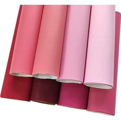 Smooth PU Leather Solid Color Fabric Sheet for Making Notebook Cover/Hair Bow/Bag/Belt/Decoration/Craft/Shoe