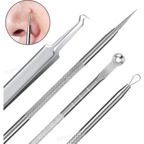 1PC Blackhead Acne Needle Stainless Steel Acne Remove Tweezer Blackhead Extractor Pimple Tweezer Face Pore Cleanering Care Tool