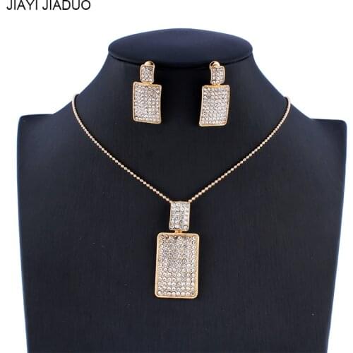 Jiayijiaduo Dubai womens jewelry wedding jewelry set necklace earrings set crystal pendant gift