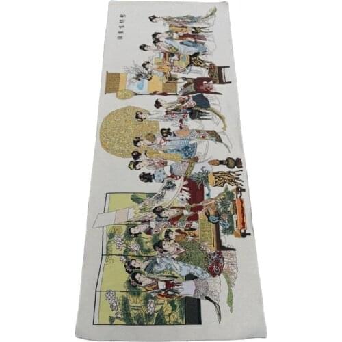 China Old Silk Thangka Like Hanging Painting Portrait Of The Twelve Golden Hairpin