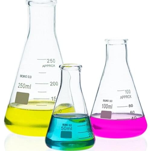 Laboratory 1 / 50-1000ml Straight Small Mouth Glass Conical Bottle, Triangular Bottle