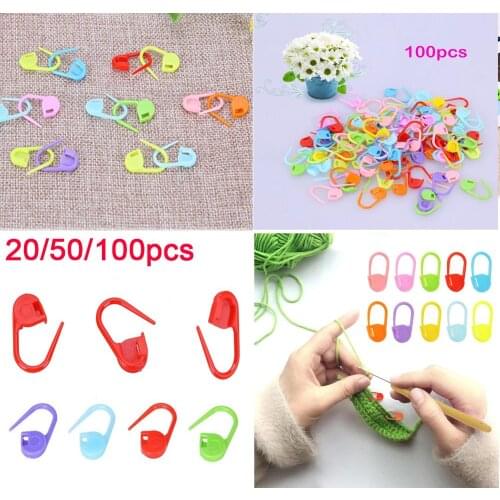 20/50/100Pcs Crochet Locking Stitch Markers Mixed Color Plastic Knitting Needles Crochet Hooks Knitting Tools Needle Clips