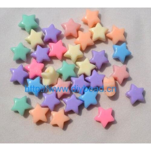 Supply DIY fashion jewelry Accessory,Spring Color Acrylic Beads,Pentagram-shape,Mix Color,Childrens handcraft