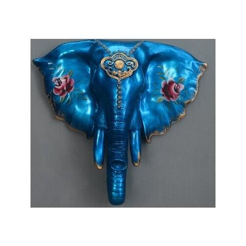 ANIMAL WALL DECORATION HANGING EUROPEAN LIVING ROOM ELEPHANT HEAD THREE-DIMENSIONAL PENDANT HOME LIVING ROOM CRAFTS SCULPTURE
