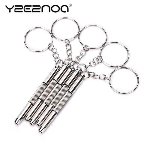 1/5Pcs Sunglass Watch Repair Tools Kit With Keychain Portable Screwdriver 3 In 1 Steel Precise Eyeglass Screwdriver Set