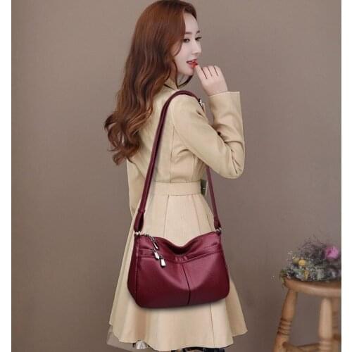 2021 New Leather Handbags Designer Brand Ladies Top-Handle Bags Leather Crossbody Shoulder Bags for women