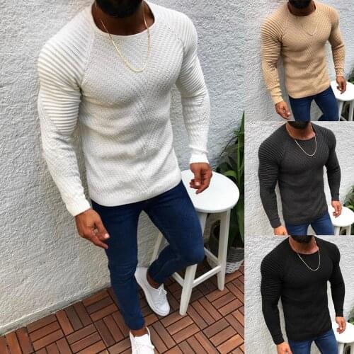 Latest Classic White Winter Men Sweater Pullover Casual Knit Sweaters For Men Fashion Designs Solid Color Autunm Outerwear Tops