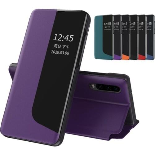 New Smart Big View Leather Case For Huawei P40 Lite E P30 Pro P20 Stand Cover On Mate 20 Mate 40 Pro Fundas