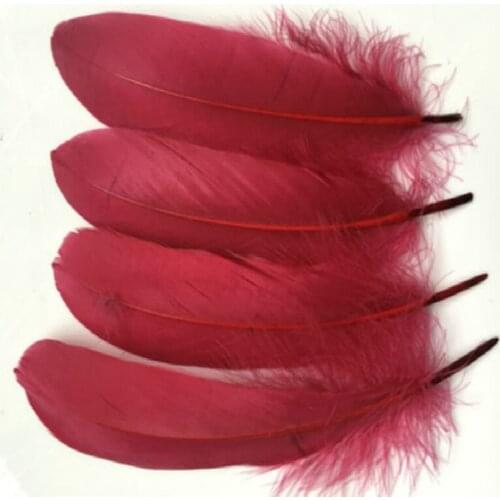 Wholesale Quality 100Pcs/lot Beautiful Wine red Goose Feather 15-20cm Decorative Feathers For Craft Fashion DIY