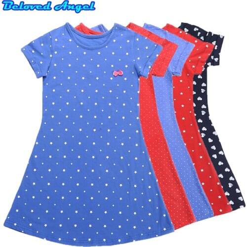 Girl Dress Cotton Vestidos Kids Dresses for Girls Costume Princess Dress Summer Baby Girl Short Sleeve Clothes Children Clothing