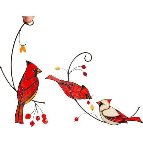 Redbird Hanging Ornament Garden Decor Bird Craft Animal Memorial Living Room Window Home Decorations