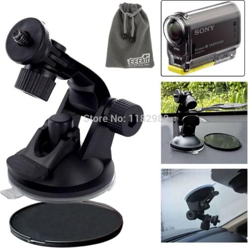 3in1 1set Camera Suction Cup Mount Monopod Tripod + Sunction Cup Pad + Pouch for Sony Action Cam HDR AS20/AS30V/AS100V/AS200V