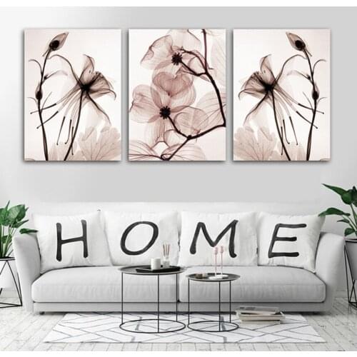 Triptych full diamond paintings Transparent flowers,Stitch Cross,full Square Round diamond Embroidery sale for Living room decor