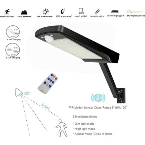 Waterproof 56 LED Solar Lamp Motion Sensor Energy Lights Outdoor Security Lighting for Porch/Garden/Street/Wall