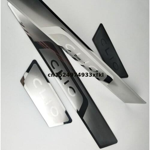 FOR Renault Clio 4 2017- 2020 4pcs/set High-quality stainless steel Door Sill Cover Welcome Pedal Trim Car-styling Accessories