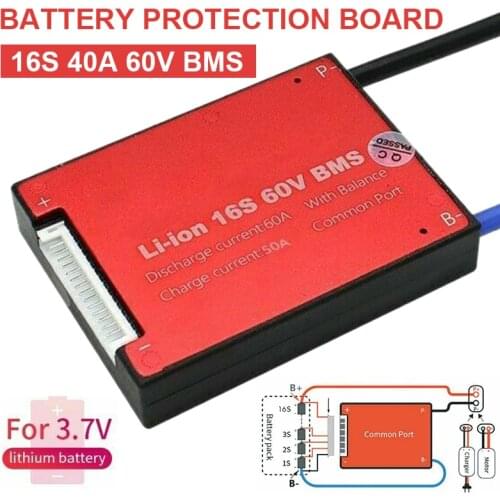 DL16S 40A 60V BMS Lithium-ion Li-ion Battery Protection Board Balance for Lithium Battery Module Battery Charger Accessories