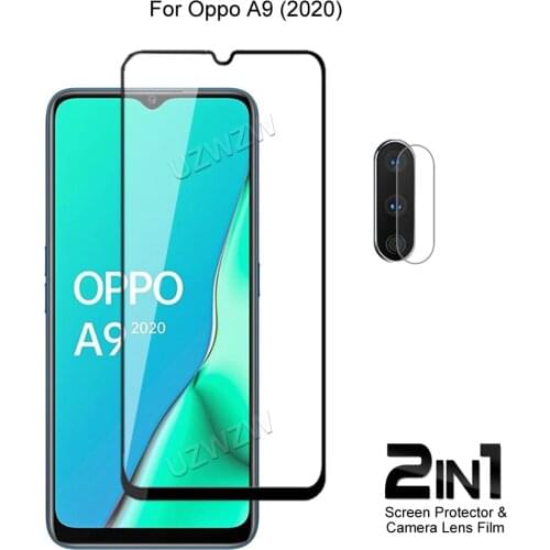 For Oppo A9 (2020) / A11x Front Screen Protector Protective Tempered Glass & Camera Lens Film