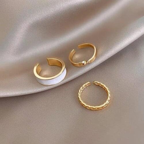 2021 New Gothic Style Three Piece Opening Rings for Woman Fashion Jewelry European and American Wedding Party Ring jewelry