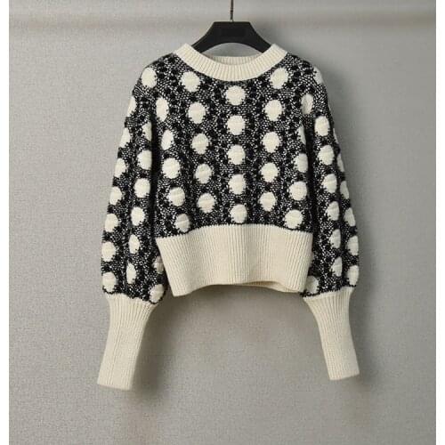 Korean Style Autumn Womens High Quality 59%Wool Vintage sweaters Top C925