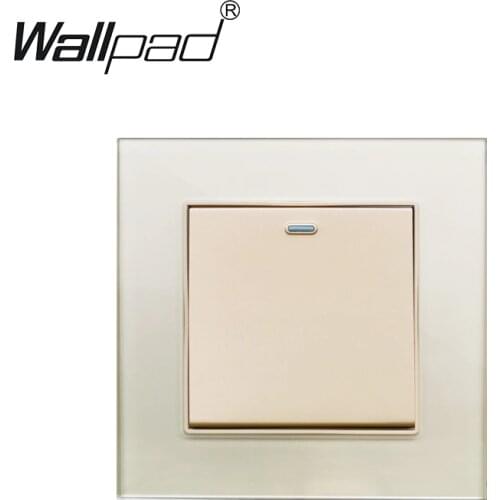 1 Gang 3 Way Intermediate Switch Wallpad Gold Crystal Glass Crossover Stair Switch On / Off Wall Light Power Switch 16A