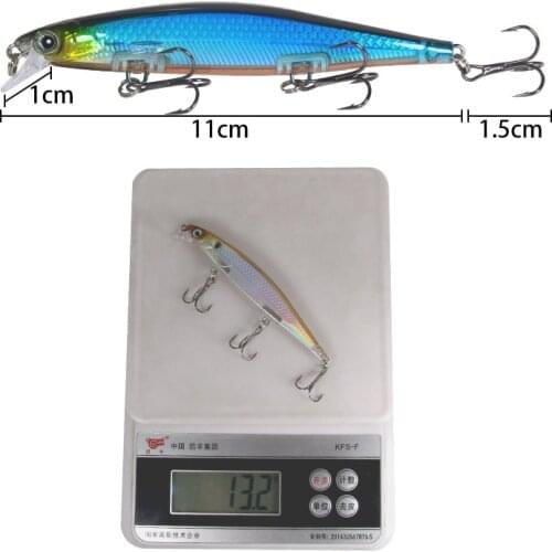 1PCS Minnow Fishing Lure Laser Hard Artificial Bait 3D Eyes 11cm 13g Fishing Diving 0.2m-1m Crankbait Minnow Fishing Accessories