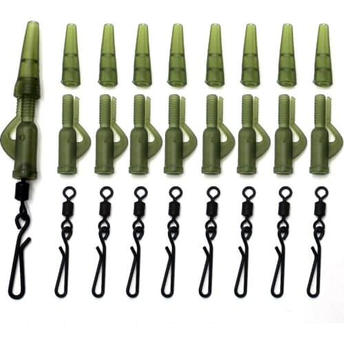 10 Set Carp Fishing Accessories Kit Carp Fishing Rigs Making Lead Clips Quick Change Swivels Tail Cone Connector Fishing Tackle