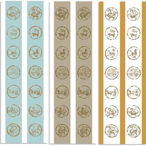 34*138cm Batik Xuan Paper Retro Artist Calligraphy Couplets Rice Paper 10sheets Colorful Pattern Plastel Half Ripe Xuan Paper