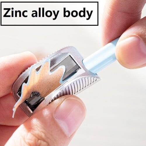 4Pcs Zinc Alloy Body Metal Pencil Sharpener Students Pencil Knife Planer Cutter Office School Staionery Writing Tools 68656