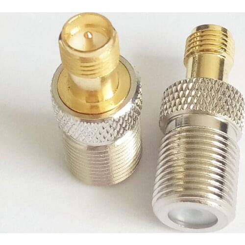 50pcs Female F Type Jack To SMA Female Plug Straight RF Coax Adapter F To SMA Convertor F Female to SMA Female Connector