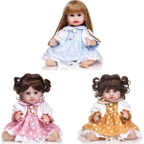 50cm/19in Lovely Girls Cuddle Doll with Washable Hair Full Body Vivid Caucasian Reborns for Infant Girls Boys Companies